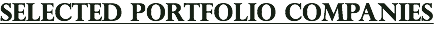 Selected Portfolio Companies